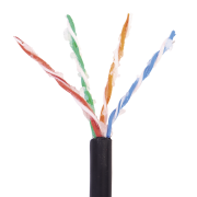 Bobina de 1000 ft ( 305 m ) Cat5e con gel para exterior, color Negro