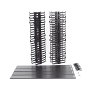 Organizador Vertical Sencillo NetRunner, para Rack Abierto de 45 Unidades, 4.9in de Ancho, Color Negro